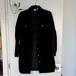 GAP Black Velvet Long Trench Coat